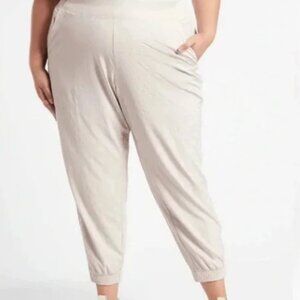 Athleta Brooklyn Textured Jogger Size 26 Beige Leopard Print Travel Abalone Grey
